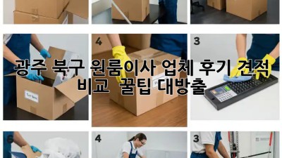 광주 북구 원룸이사 업체 후기🏡 견적 비교 & 꿀팁 대방출!