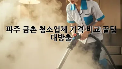 파주 금촌 청소업체 가격 비교 꿀팁 대방출! ✨